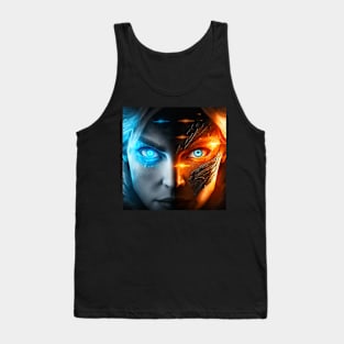 Viking Female Spirit Eyes Ice and Fire Tank Top